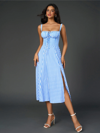 Elegant Bustier Dress with Lace Side and Adjustable Straps – A Must-Have for Special Occasions