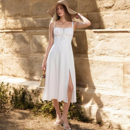 Elegant Bustier Dress with Lace Side and Adjustable Straps – A Must-Have for Special Occasions