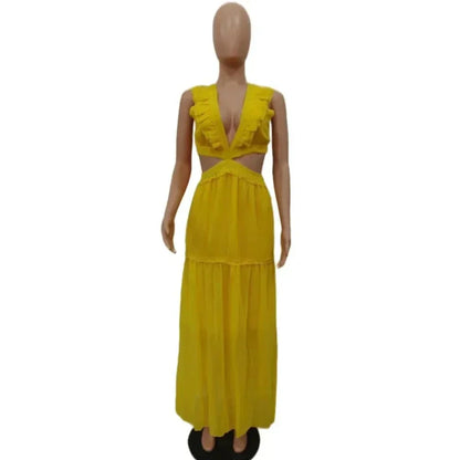 Glamorous and Elegant Dress with Fashionable V-Neck