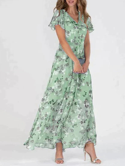 Elegant summer women's blouse with a stunning floral pattern