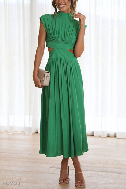 Fashionable Mini Summer Dress with Cut-Outs at the Waist for a Unique Personal Style