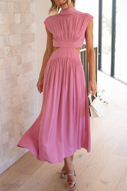 Fashionable Mini Summer Dress with Cut-Outs at the Waist for a Unique Personal Style