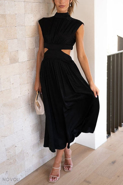 Fashionable Mini Summer Dress with Cut-Outs at the Waist for a Unique Personal Style