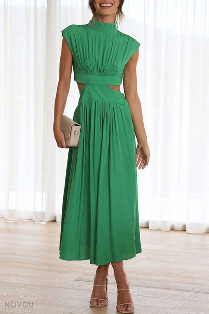 Fashionable Mini Summer Dress with Cut-Outs at the Waist for a Unique Personal Style