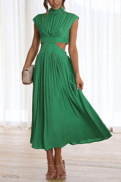 Fashionable Mini Summer Dress with Cut-Outs at the Waist for a Unique Personal Style