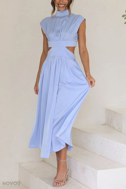 Fashionable Mini Summer Dress with Cut-Outs at the Waist for a Unique Personal Style