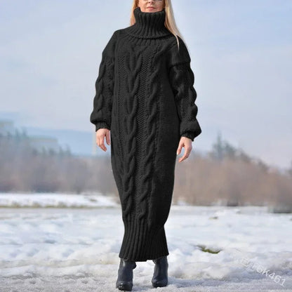 Fashionable and Comfortable Sweater Dress with Thick Texture for Warm and Elegant Winter