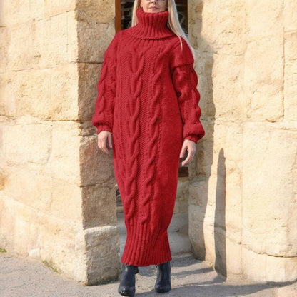 Fashionable and Comfortable Sweater Dress with Thick Texture for Warm and Elegant Winter