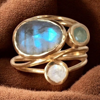 Charisma – Blue Moonstone Ring in Stunning Vintage Design