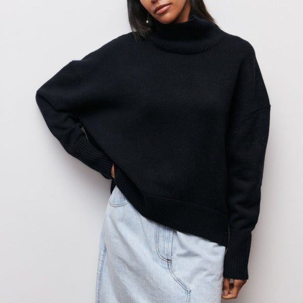 Menperdalin Women's High Neck Sweater Elegant and Comfortable for Every Occasion