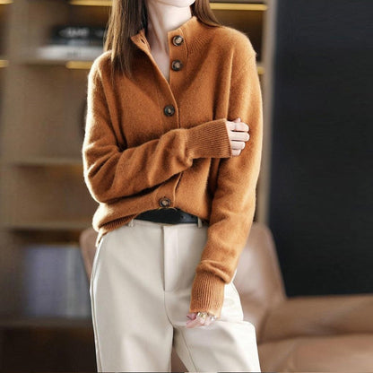 Morona Women's Warm and Comfortable Knit Leather Jacket - Stylish and Cozy Outerwear