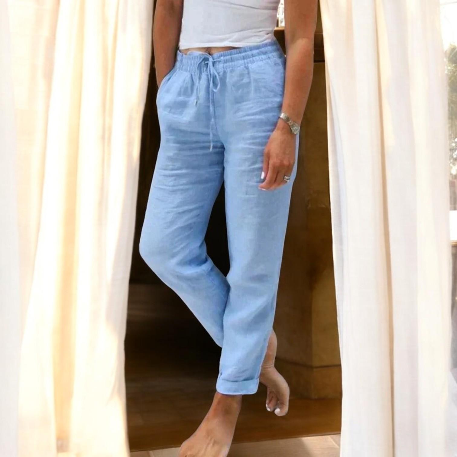 Casual comfortable lightweight linen pants for daily wear