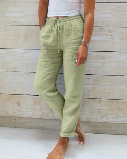 Casual comfortable lightweight linen pants for daily wear