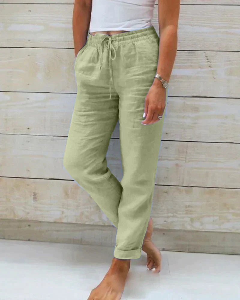 Casual comfortable lightweight linen pants for daily wear