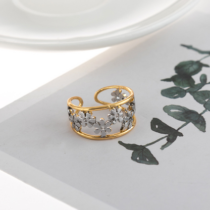 Sunflower ring with hollow design and unique Indian style