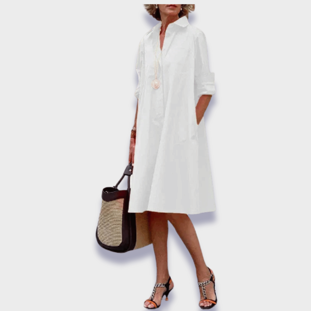 Batina – Elegant Spring Dress with Stunning Polo Collar