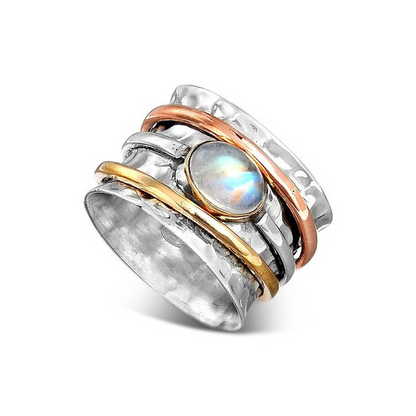 Denis – Elegant Ring in Rose Gold and Antique Silver with Stunning Turquoise Stones