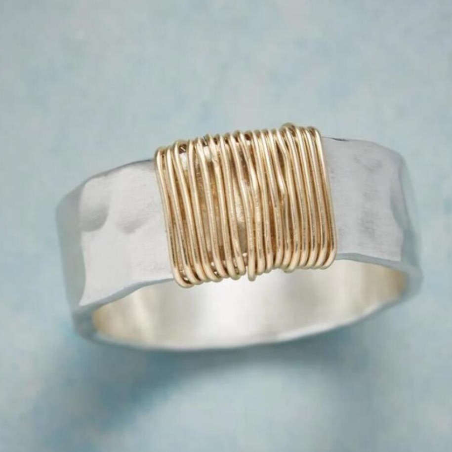 DOLSA - Silver Ring with Gold Threads and Unique Vintage Atmosphere