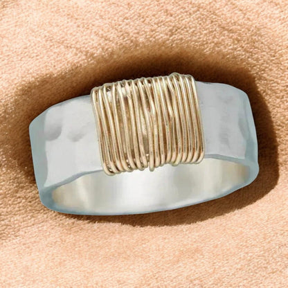 DOLSA - Silver Ring with Gold Threads and Unique Vintage Atmosphere