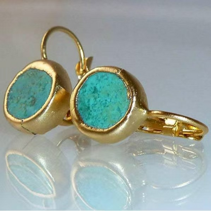 Carolina Earrings in Vintage Fashion with Gold Turquoise Touch