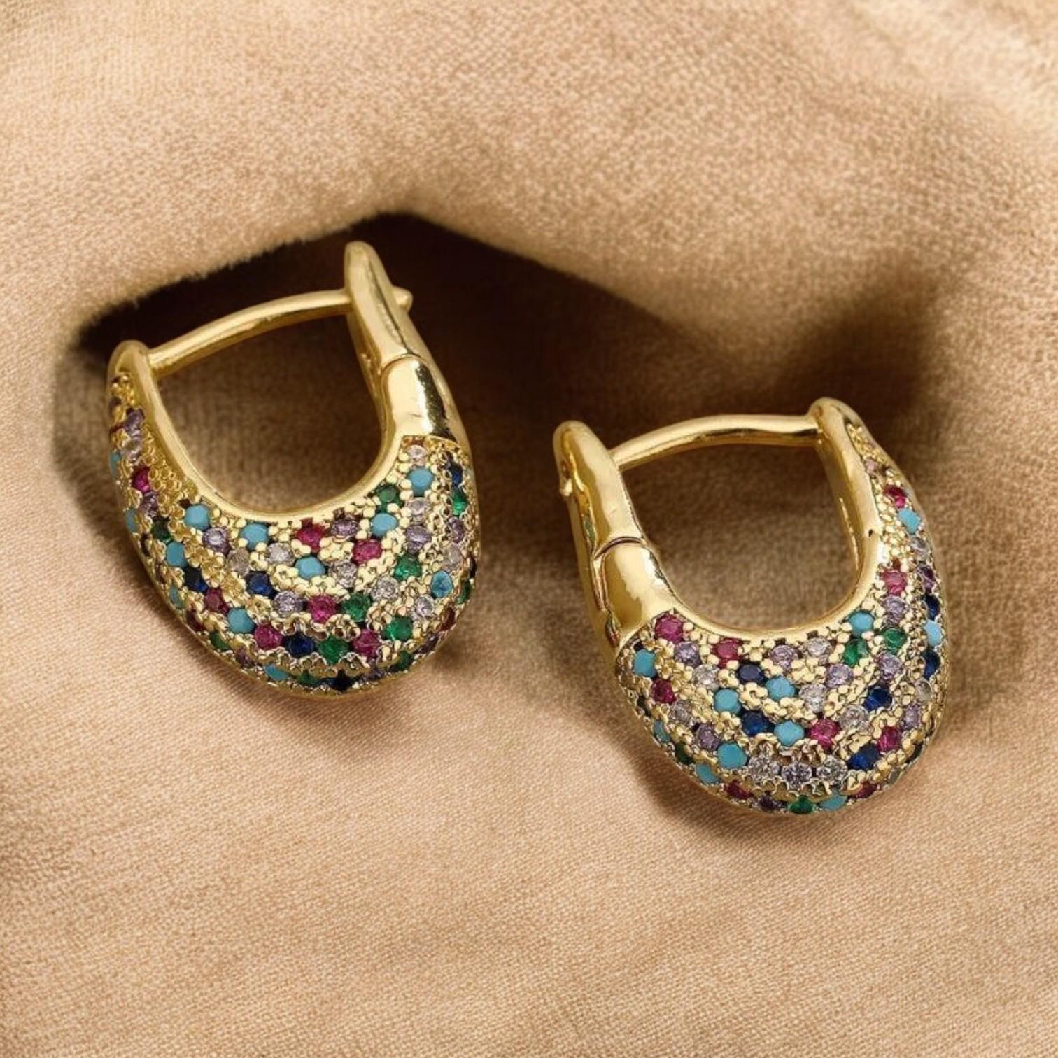 Colorful and Elegant Criss Cross Earrings with Stunning Cambria Design