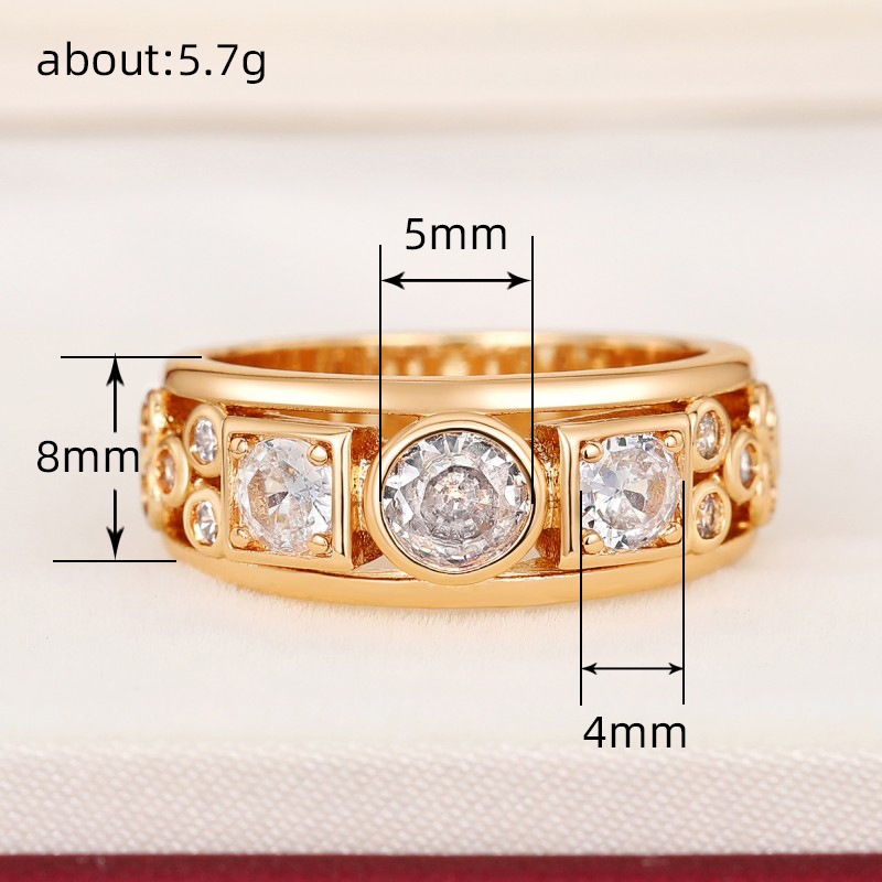 Gayela - Zirconia Ring in Gold and Vintage Scorlet Mix