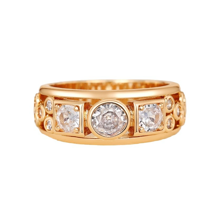 Gayela - Zirconia Ring in Gold and Vintage Scorlet Mix