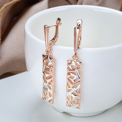 Henley - Elegant Square Earrings Combined with Gold and Silver for a Perfect Style