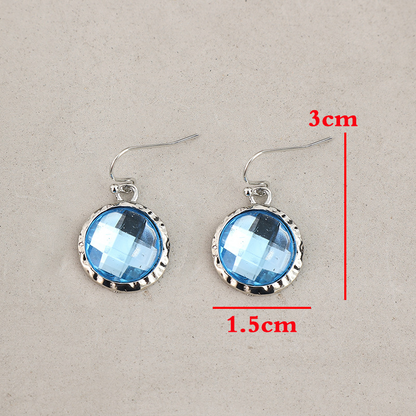 Kinsley Vintage Style Blue Crystal Pendant Earrings