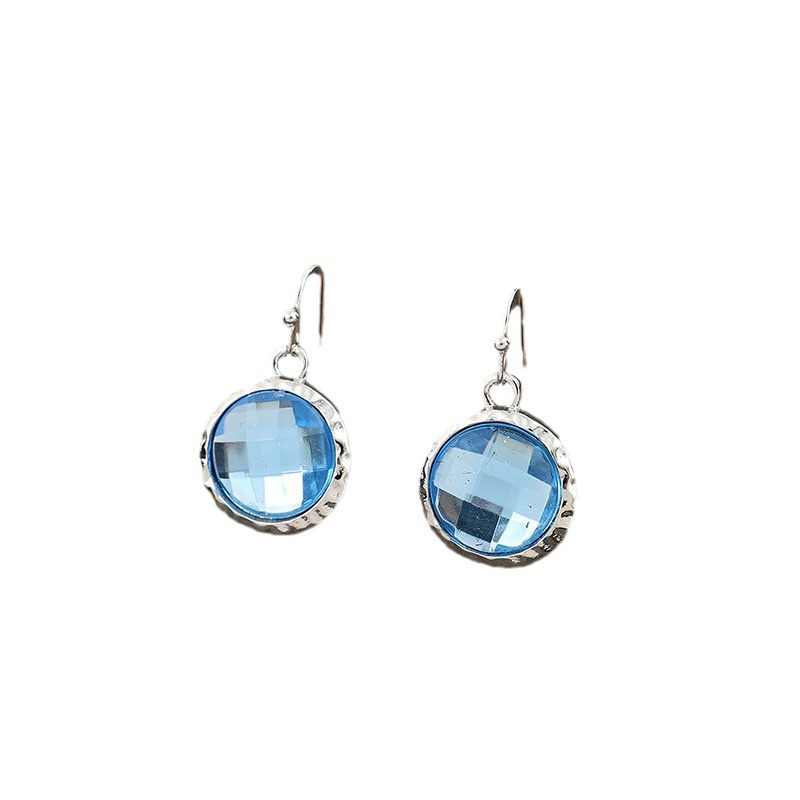 Kinsley Vintage Style Blue Crystal Pendant Earrings