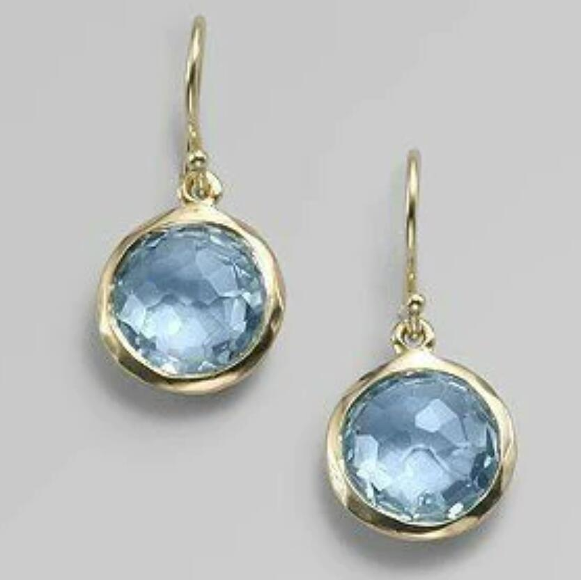 Kinsley Vintage Style Blue Crystal Pendant Earrings