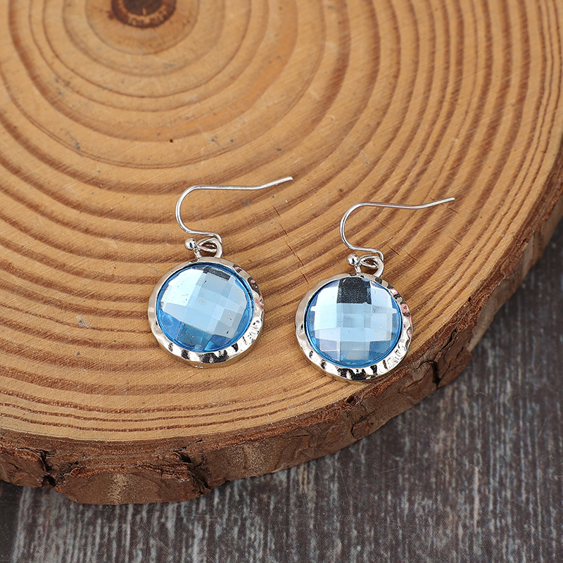 Kinsley Vintage Style Blue Crystal Pendant Earrings