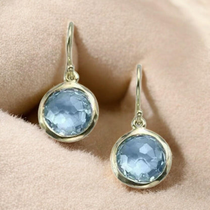 Kinsley Vintage Style Blue Crystal Pendant Earrings