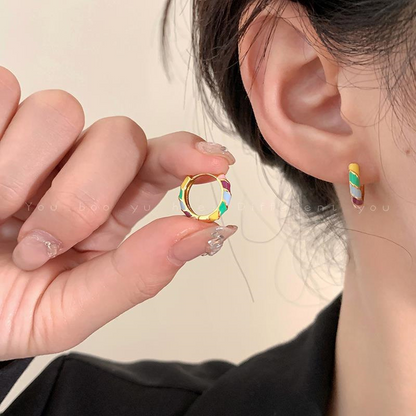 Kadesi – Luxurious Enamel Earrings with Gold Accent