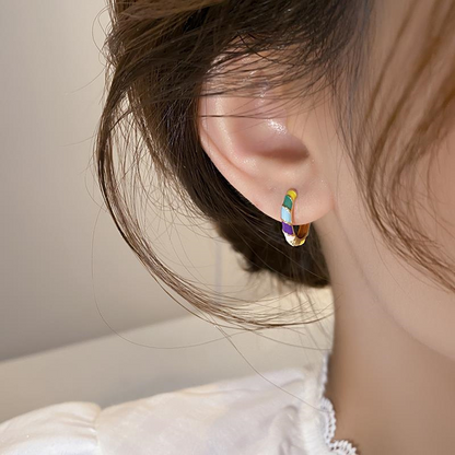 Kadesi – Luxurious Enamel Earrings with Gold Accent