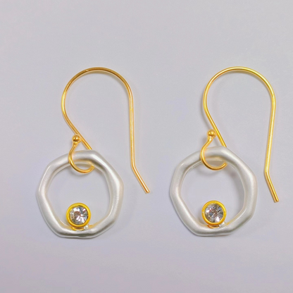 Luella – Luxurious Zirconia Earrings in Gold and Silver with Unique Vintage Style