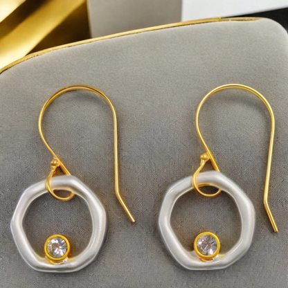 Luella – Luxurious Zirconia Earrings in Gold and Silver with Unique Vintage Style