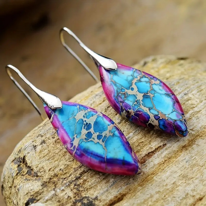Lilit – Natural Obsidian Stone Earrings with Unique Vintage Design