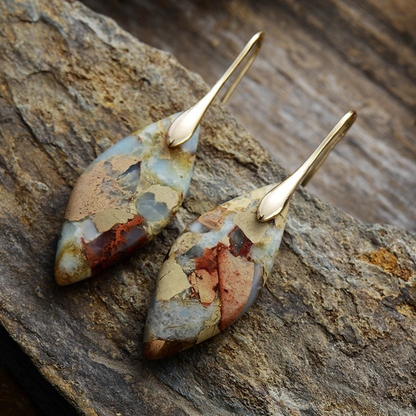 Lilit – Natural Obsidian Stone Earrings with Unique Vintage Design