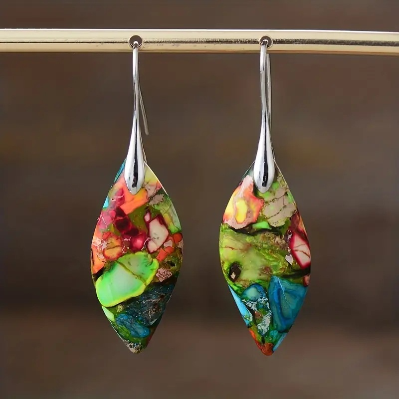 Lilit – Natural Obsidian Stone Earrings with Unique Vintage Design