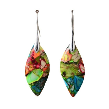 Lilit – Natural Obsidian Stone Earrings with Unique Vintage Design