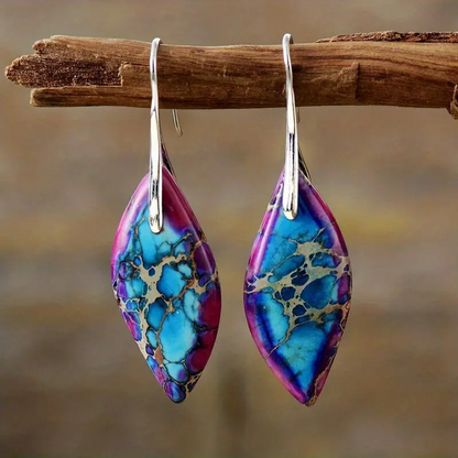 Lilit – Natural Obsidian Stone Earrings with Unique Vintage Design