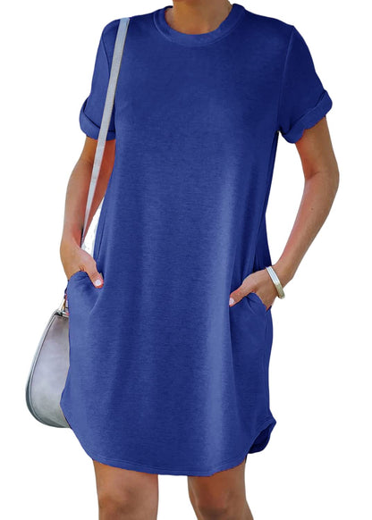 Lisa - Short and comfortable T-shirt dress with practical pockets for everyday wear