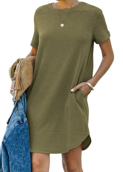 Lisa - Short and comfortable T-shirt dress with practical pockets for everyday wear
