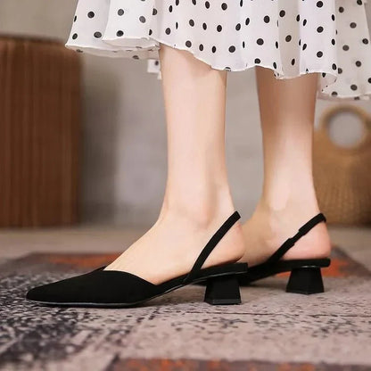 Fashionable women's sandals with low heel for perfect comfort