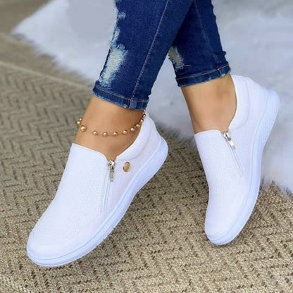 Comfortable orthopedic leather shoes in beige for everyday use
