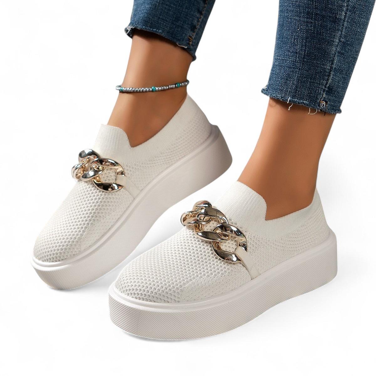 Orthopedic Women's Sports Shoes with Metal Platform for Durability and Modern Style