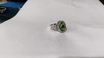 Pandora – Unique Vintage Style Olive Crystal Ring