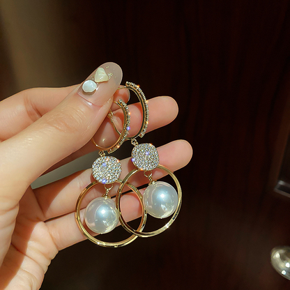 Francesca - Elegant Luxury Earrings with Sparkling Artificial Pearl