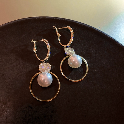 Francesca - Elegant Luxury Earrings with Sparkling Artificial Pearl